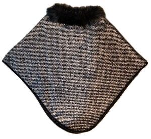 Trezo Cape Medium Black Faux Fur Collar